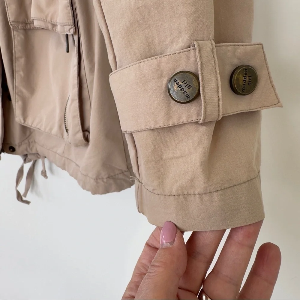 Steve Madden spring jacket, zip front with drawstring waist, cotton blend - Picture 7 of 16